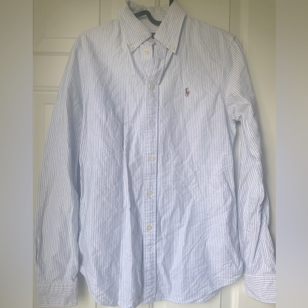 Blue & White Striped Button Down